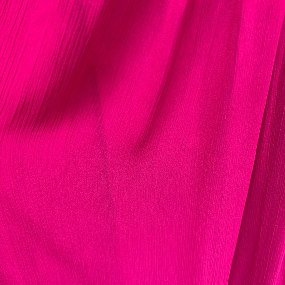 Badgley Mischka Collection Magenta Fluorescent Chiffon Strapless Gown 10 - Picture 15 of 15